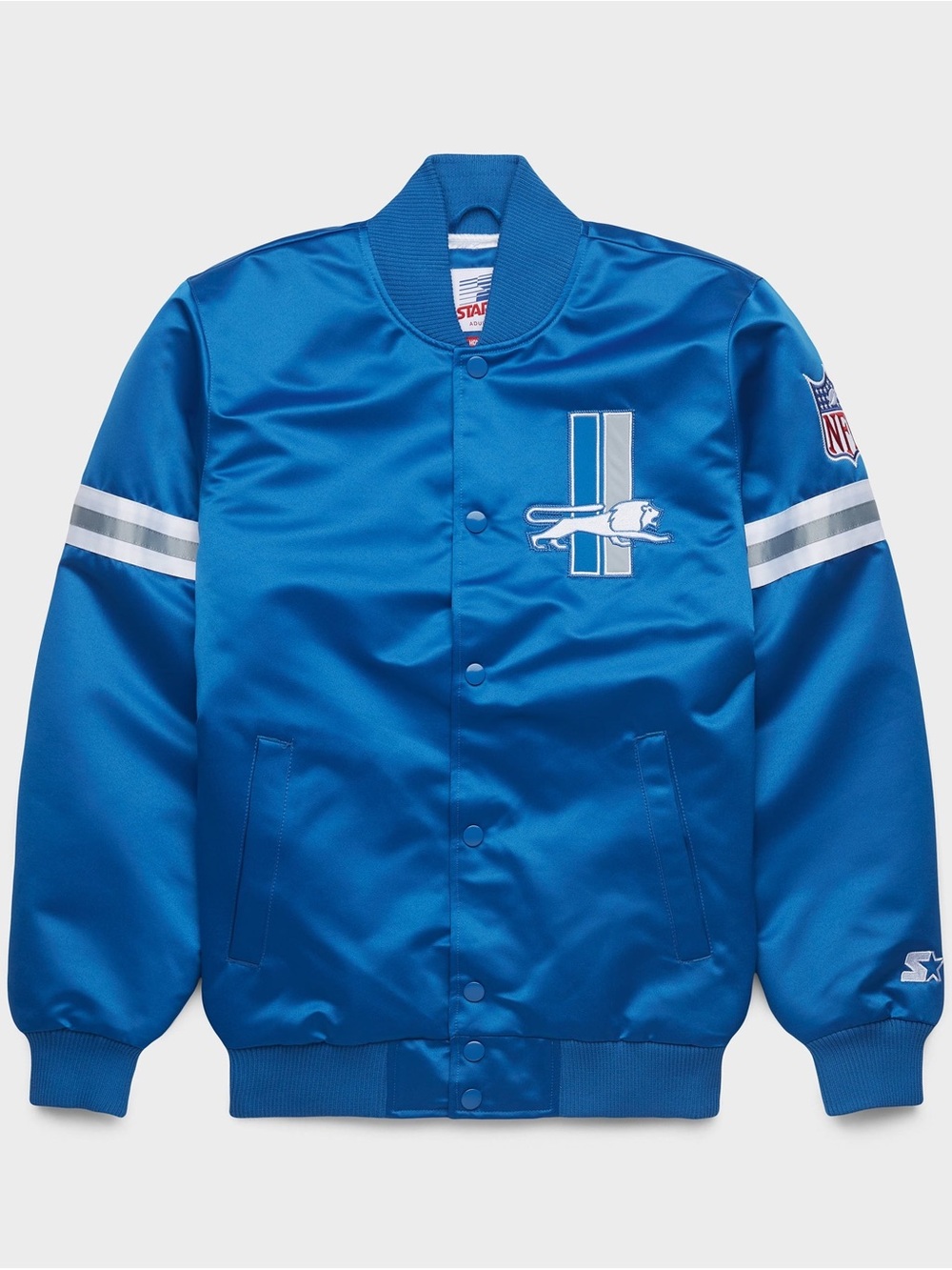 Detroit Lions Vintage Royal Blue NFL Satin Jacket - Team Embroidered